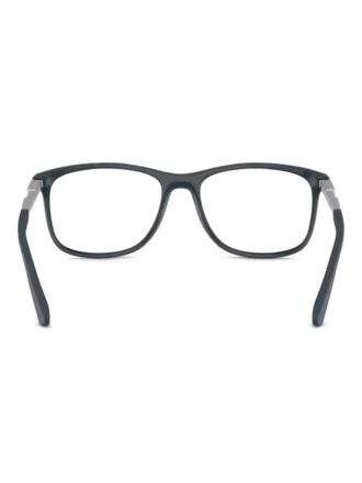 Emporio Armani rectangle-frame glasses - men - Acetate - 53 - Black