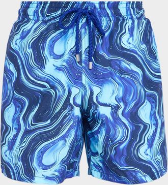 Vilebrequin Men & apos;s Marbled Nylon Swim Trunks