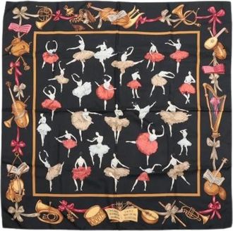 Herm&egrave;s Pre-owned Carre 90 La Danse Scarf - Dames - Vintage Accessoires - Veelkleurig - ONE Size - Leer - Vintage