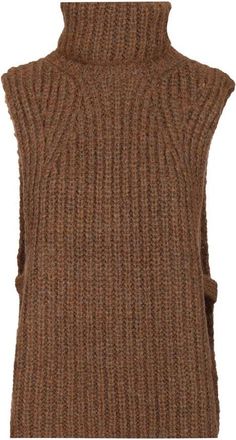 Isabel Marant Meggy Mouwloze Coltrui Trui - Dames - Coltruien - Bruin - S - Truien & Vesten