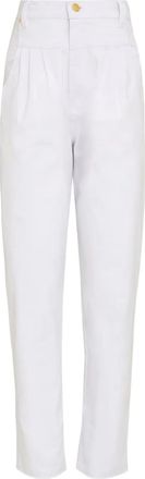 Amapô Pantaloni dritti con tasche a pieghe - Bianco