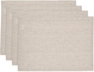 Solino Home Linen Placemats Set of 4, 14 x 19 Inch for Dining Table, Holiday and Everyday Table Decor - Diana in Light Natural at Nordstrom, Size