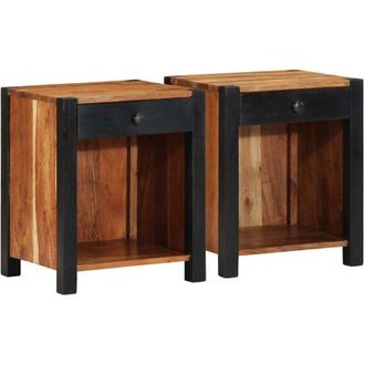 vidaXL Vidaxl - Armario De Noche Marr&oacute;n 40 X 35 X 50 Cm Madera Maciza De Acacia