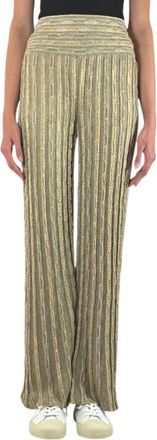 Nenette Wide-leg Knit Broeken - Dames - Straight fit broeken - Veelkleurig - M - Polyester - Broeken