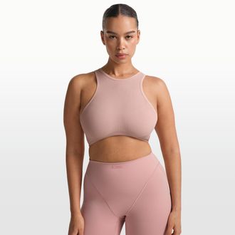 Nike Womens SKIMS Ribbed Seamless Racerneck Bra in Pink | BABRA9714W-HEC