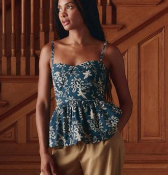 The Great. Verse Top In Indigo Bandana