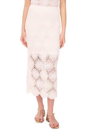 1.State Crochet Stitch Cotton Midi Skirt in Antique White at Nordstrom Rack, Size Large