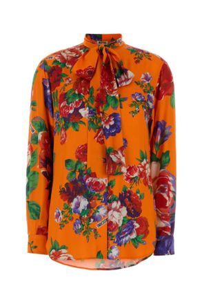 Moschino Orange Regular Floral Shirt