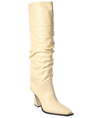 Jimmy Choo London Hart 85 Snake-Embossed Leather Knee-High Boot