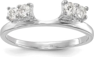 Diamond2Deal 14k White Gold Lab Grown Diamond Wedding Band Ring 0.3Ct Clarity- VS Color- G-H