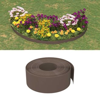Berkfield Home Garden Edgings 5 pcs Brown 10 m 20 cm Polyethylene