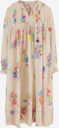 P&eacute;ro zijden jurk met bloemmotief