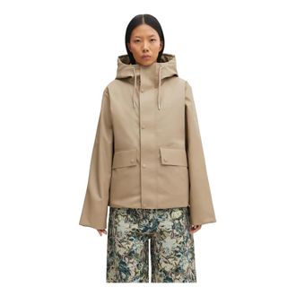 Rains Nome Short Hooded Parka - - Jackets - Donna - Beige - L