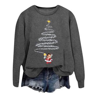 Generic Flashing Christmas Jumpers Christmas Sweatshirt for Women Sweatshirt Without Hood Thermal Jumpers Women Cute Sweaters for Pattern Sweaters Pullover Wi