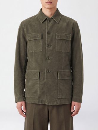 Aspesi Green Cotton Shirt Jacket with Patch Pockets