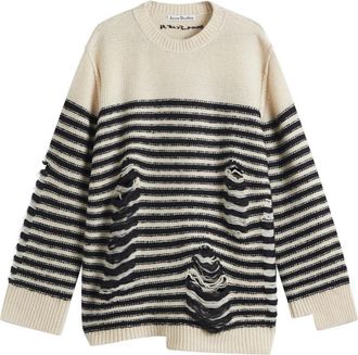 Acne Studios Zwart Gebreide Trui - Dames - Ronde hals truien - Beige - M - Truien & Vesten