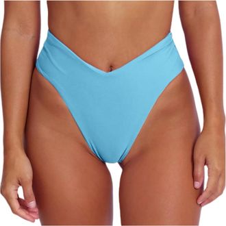 Generic Womens Bikini Bottoms V Cut Sexy Thong Bikini Bottom High Cut Leg Brazilian Swim Bottom High Waist Tummy Control Solid Beachwear Swimsuit Brief Panty 