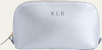 Royce Leather Monogrammed Large Leather Cosmetic Bag