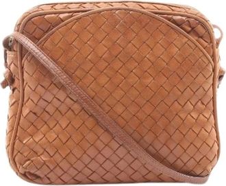 Bottega Veneta Pre-owned Cross Body Bags, female, Brown, Size: ONE SIZE Pre-owned Intrecciato Leather Shoulder Bag