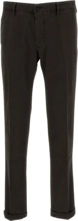 Incotex Slim-fit Omgeslagen Broek - Heren - Chinos - Bruin - W31 - Katoen - Broeken