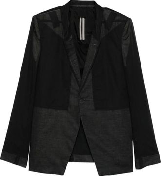 Rick Owens Fogpocket Soft Soft Blazer - Heren - Blazers - Zwart - M - Katoen - Jassen