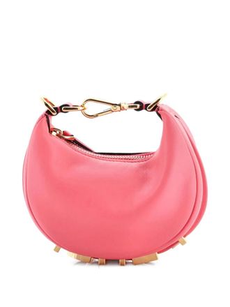 Fendi Fendigraphy Bag Leather Nano hobo bag - Rosa