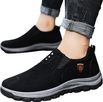 Generic Mens Casual Trainer Style Shoes, Suede Shoe Lightweight Walking Trainers Anti Slip Trekking Shoes Lace-Up Sports Shoe Retro Fashion Winter Trainer Sli