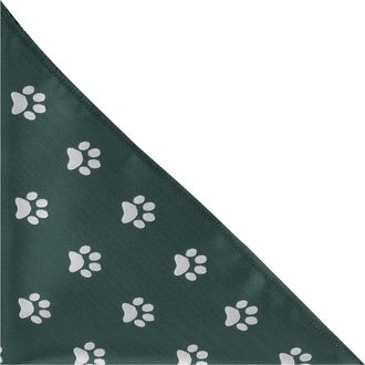 King & Priory Paw Print Dark Green Herringbone Embroidered Pocket Square, Handkerchief, Cat, Dog