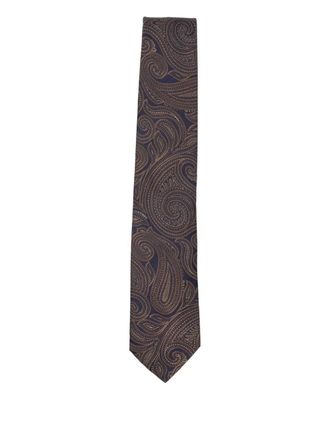Bigi Cravatte Milano paisley-pattern silk tie - men - Silk - One Size - Brown