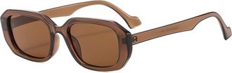 Generic Outdoor Small Frame Men Sunglasses Vacation Women Driving Commuter Sun Glasses(Brown)