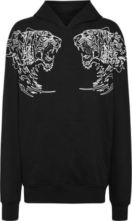 Plein Sport Heren, Sweatshirts & Hoodies, Zwart, Maat: XL Katoen