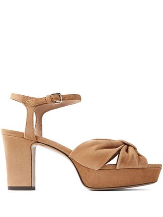 Jimmy Choo London 80mm Heloise sandals - women - Leather - 36,5 - Brown