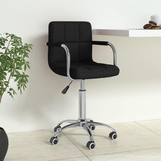 vidaXL Silla De Oficina Giratoria De Tela Negra Vidaxl