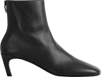 Toteme Enkellaars - Dames - Laarzen met Hak - Zwart - 39 EU - Leer - Schoenen