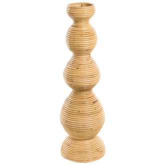 Beliani Jarr&oacute;n Decorativo De Rat&aacute;n Estilo Boho Para Interior Y Exterior 70 Cm Natural Gerace