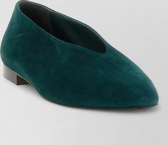 Jimmy Choo London suede v-neck ballerina flats