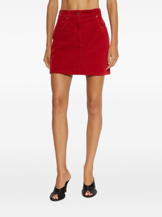 Versace Velvet Cotton Skirt - Red