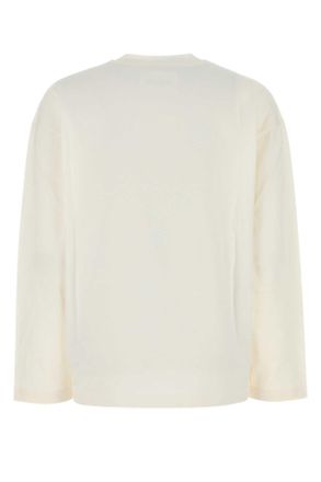 Jil Sander Womens White Cotton T-Shirt Porcelain Cotone