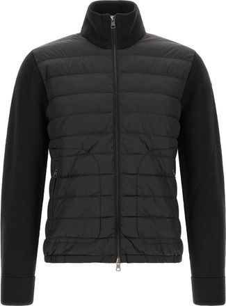 Moncler Black Quilted Zip Up Cardigan