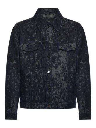 Fendi jacquard denim jacket - men - Cotton - 50 - Blue