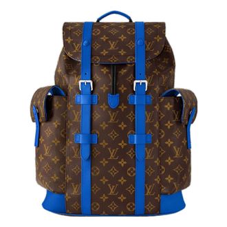 Louis Vuitton Christopher MM Monogram Macassar Canvas Brown Blue M46813