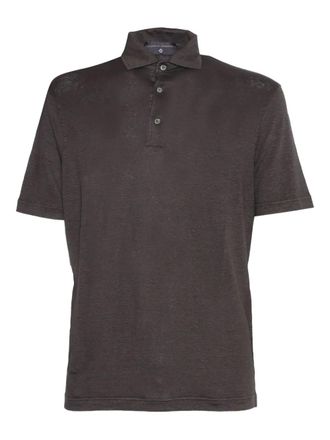 FILIPPO DE LAURENTIIS linen polo shirt - Brown