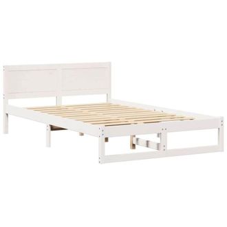 vidaXL Vidaxl - Estructura De Cama Blanca Madera Maciza De Pino 120 X 190 Cm