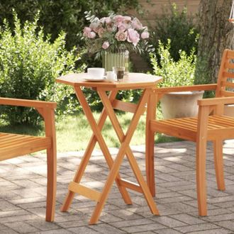 vidaXL vidaXL Tavolo da Giardino Pieghevole Ø60x75cm Legno Massello di Acacia