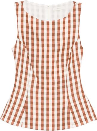 Faithfull The Brand Gingham Peplum Blouse