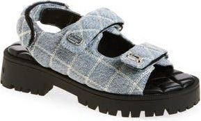 Marc Jacobs The Quilted Denim Sunny Sandal in Light Wash Indigo at Nordstrom Rack, Size 11Us / 41Eu