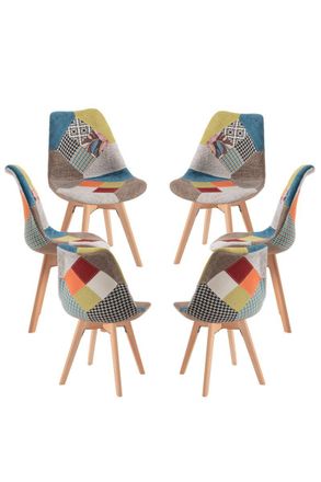 Regalos Miguel Regalos Miguel - Packs Sillas Comedor - Pack 6 Sillas Synk Patchwork - Patchwork Colores