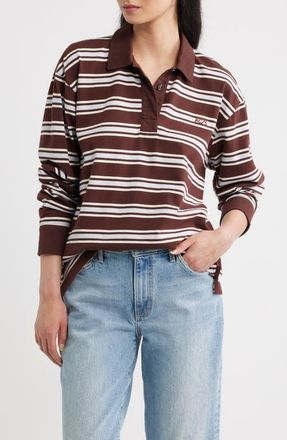 Rag & Bone Stripe Cotton Rugby Shirt in Brwmt at Nordstrom, Size X-Small