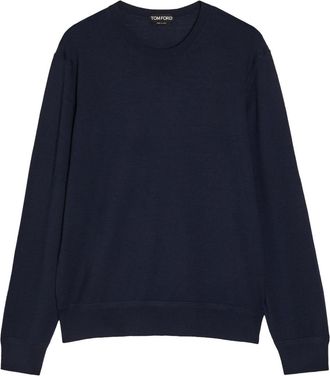 Tom Ford Crew-neck Wool Jumper - Navy - 52 (IT52 / XL)