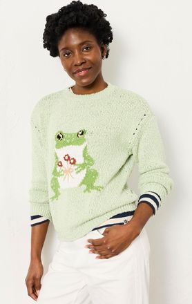 Fat Face FatFace Green Frog Knitted Jumper